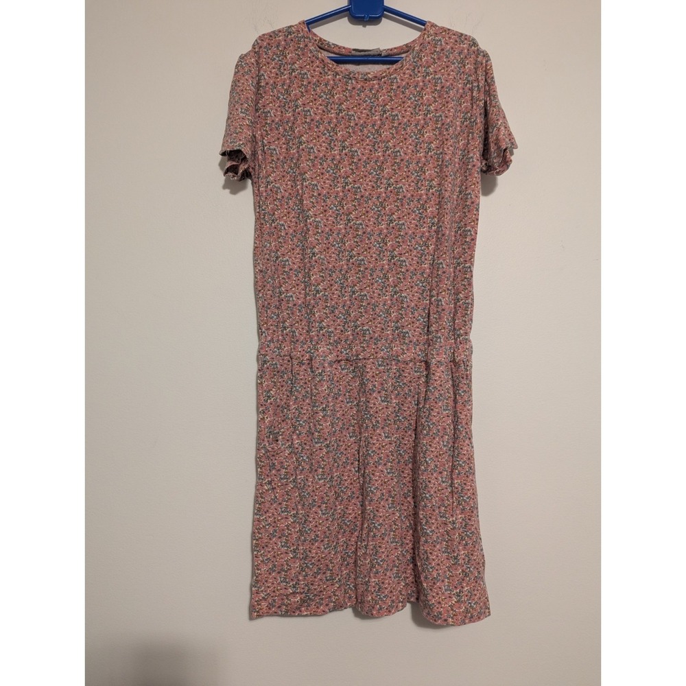 WHEAT Danish Design Girls Dress Sz 12 / 152 Short Sleeve 100% Cotton Has Pockets